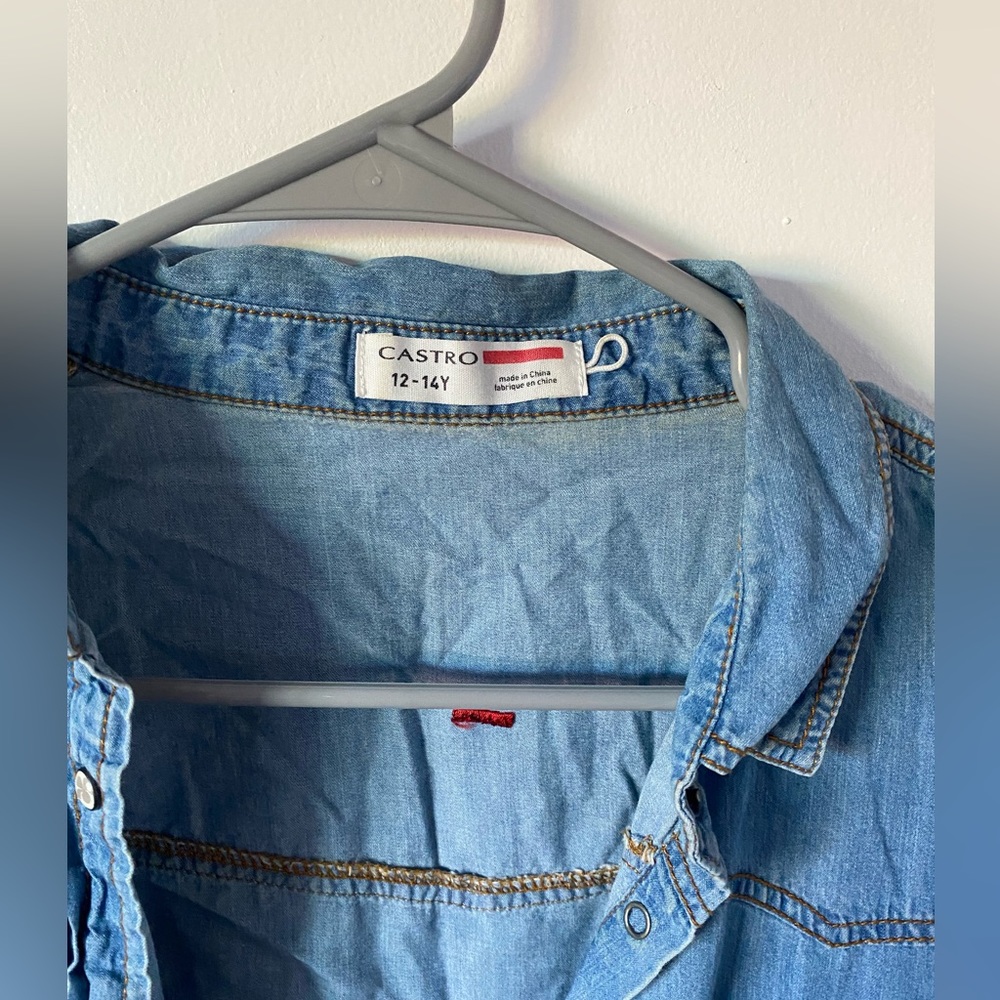 Castro Light Blue Denim Button Up Shirt - Picture 5 of 5